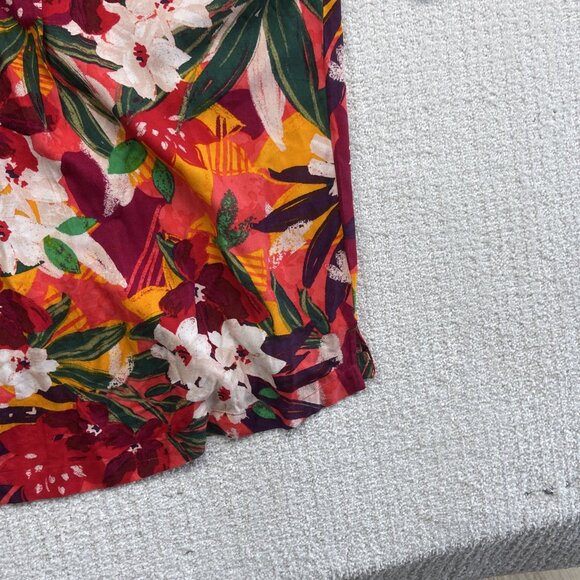 Urban Renewal Remnants Upcycled Panel Embroidery Cabana Shirt Floral AOP Sz S - Picture 15 of 16